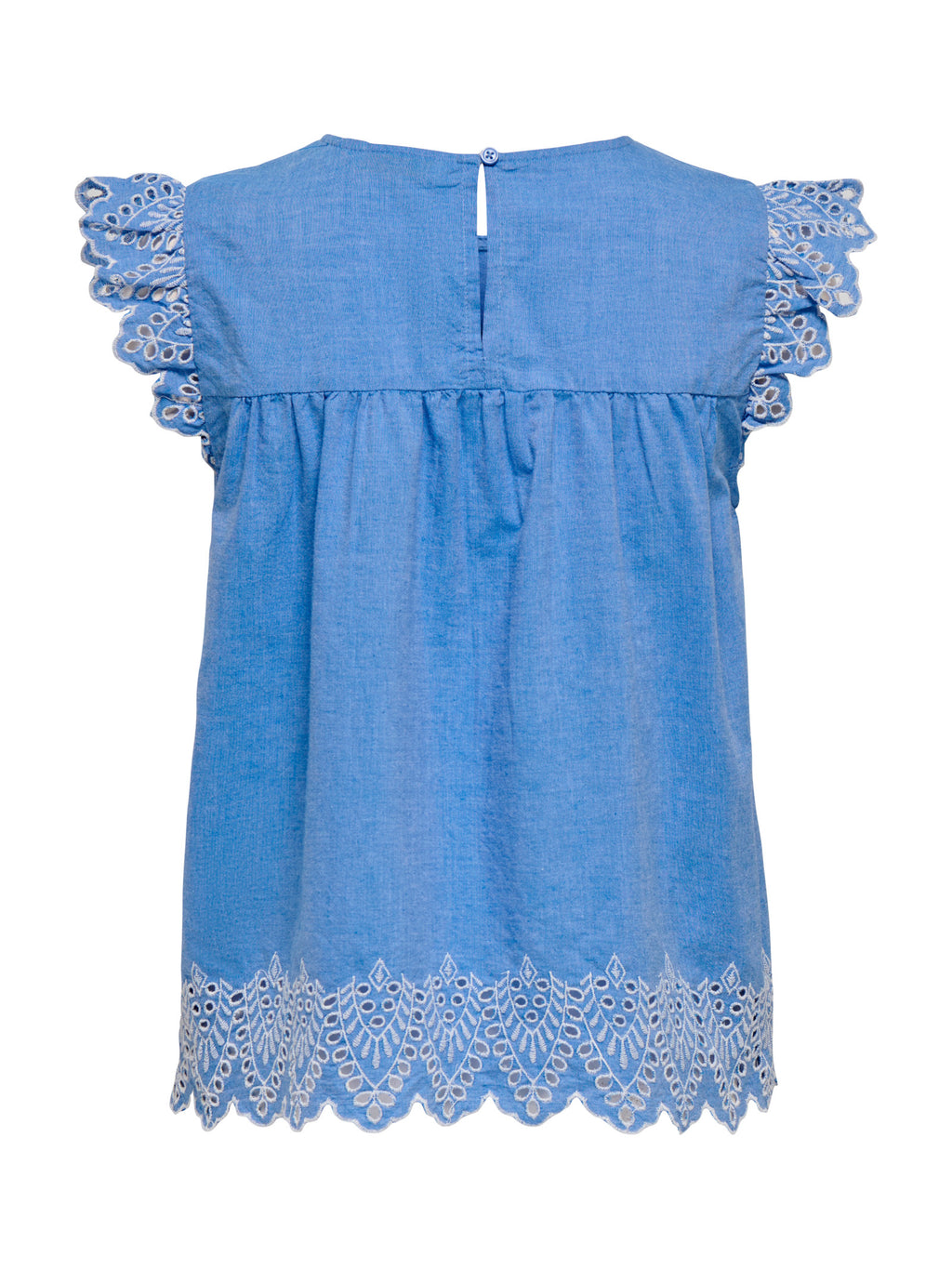 T-shirt Only Azzurro Tulum sangallo 15367431 /Blue Bonnet ONLY 