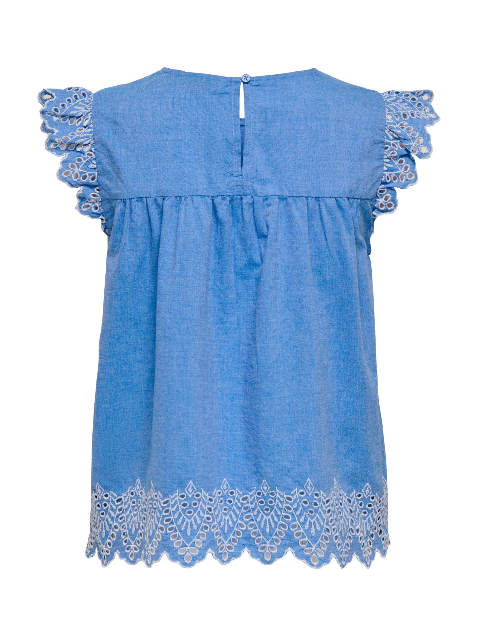 T-shirt Only Azzurro Tulum sangallo 15367431 /Blue Bonnet ONLY 