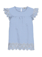 T-shirt Only Bianco riga Tulum sangallo 15367431 /Serenity ONLY 