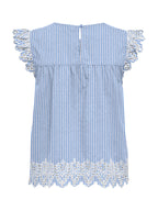 T-shirt Only Bianco riga Tulum sangallo 15367431 /Serenity ONLY 