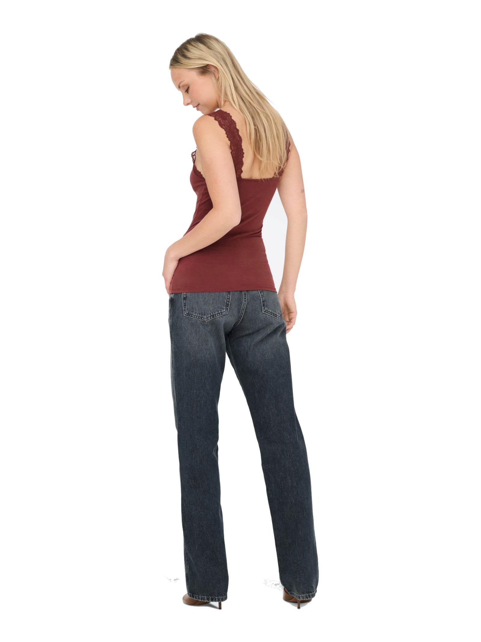 Top Only Bordeaux Free con pizzo 15367470 /Sable ONLY 
