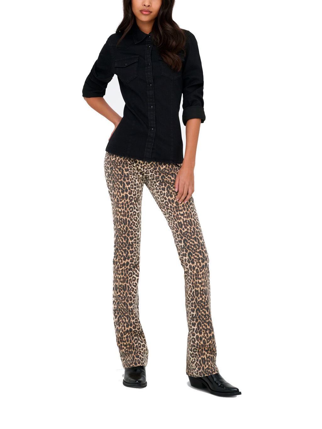 Pantalone Only Maculato Mary Flared 15367749 /Humus ONLY 