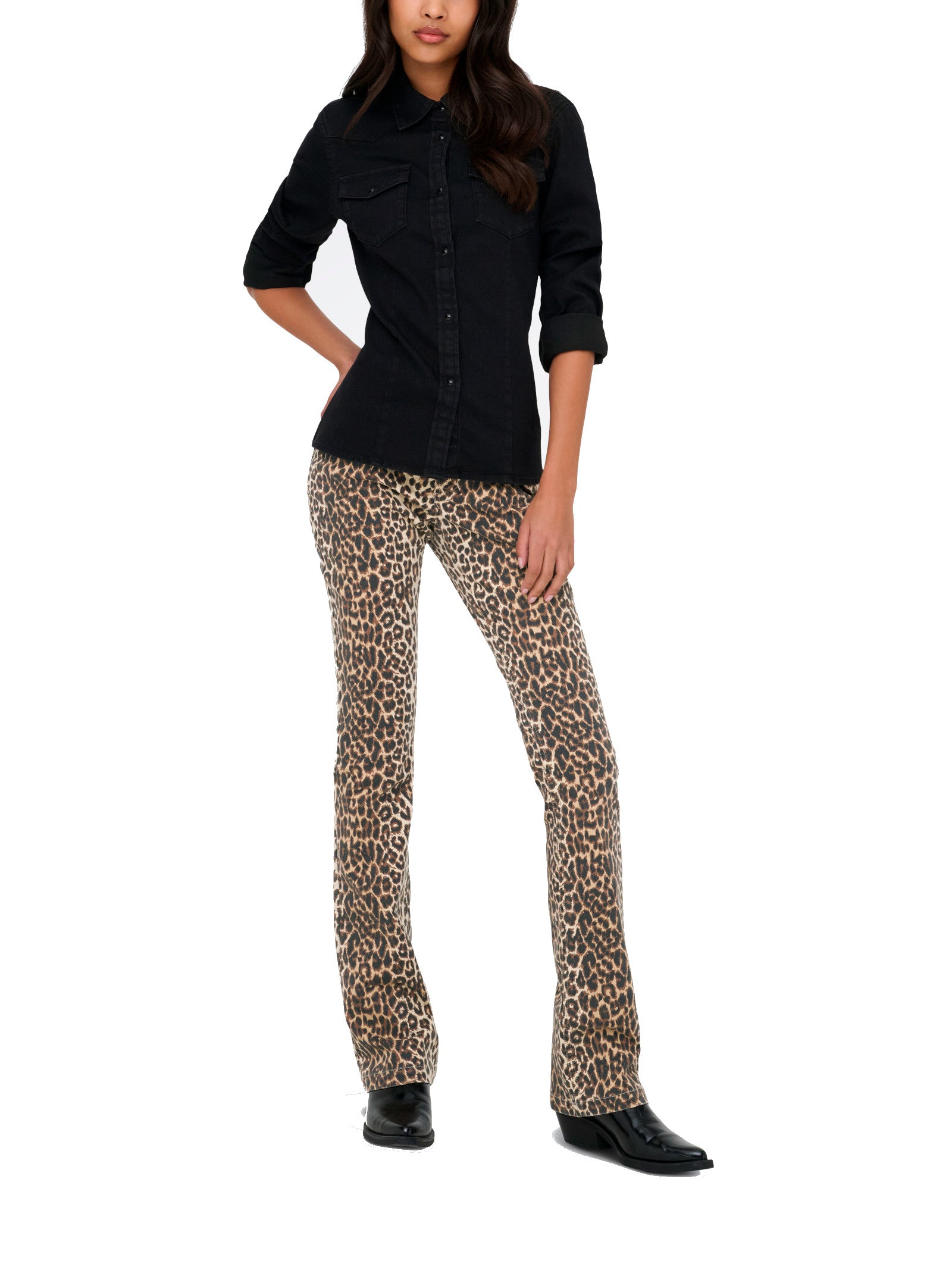 Pantalone Only Maculato Mary Flared 15367749 /Humus ONLY 