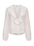 Blusa Only Bianco Teagan volant 15368624 /Cloud Dancer ONLY 