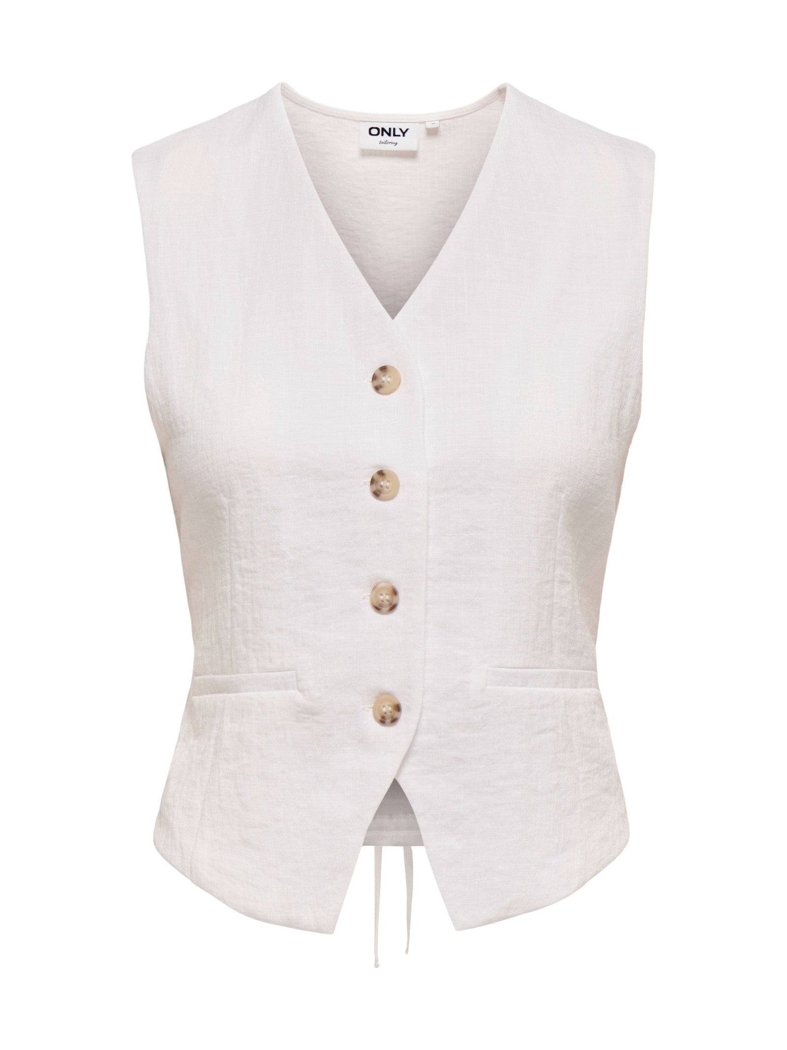 Gilet Only Bianco Lita con scollo a V 15370277 /Bright White ONLY 