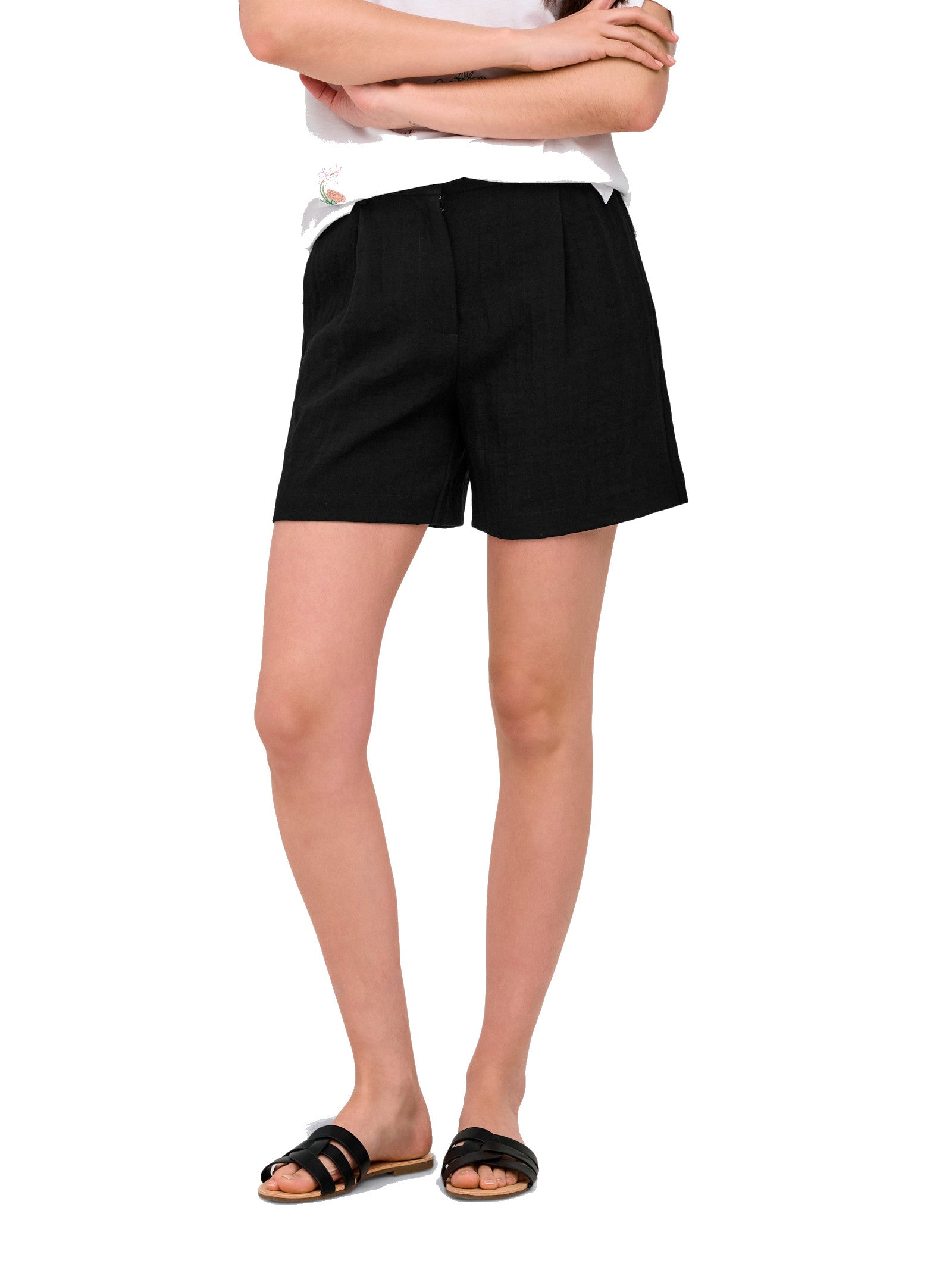 Shorts Only Nero Lita effetto lino 15370279 /Black ONLY 