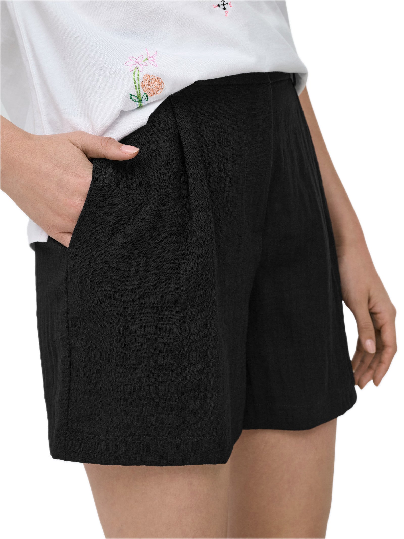 Shorts Only Nero Lita effetto lino 15370279 /Black ONLY 