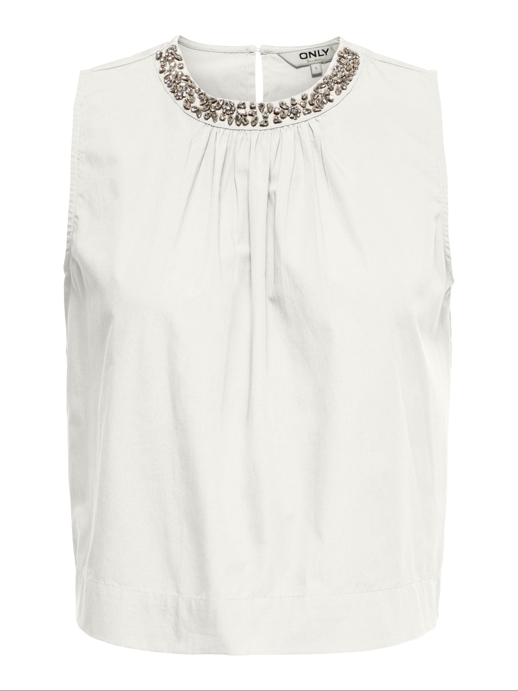 Top Only Bianco Rayi smanicato 15371623 /Cloud Dancer ONLY 