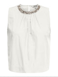 Top Only Bianco Rayi smanicato 15371623 /Cloud Dancer ONLY 
