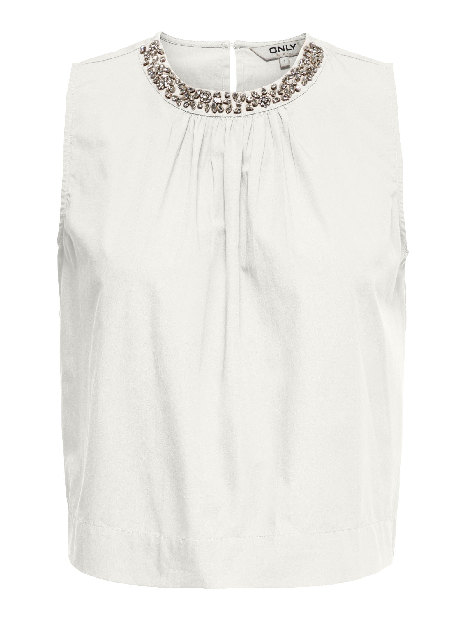 Top Only Bianco Rayi smanicato 15371623 /Cloud Dancer ONLY 