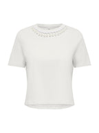 T-shirt Only Bianco Livy conchiglie 15372088 /Cloud Dancer ONLY 