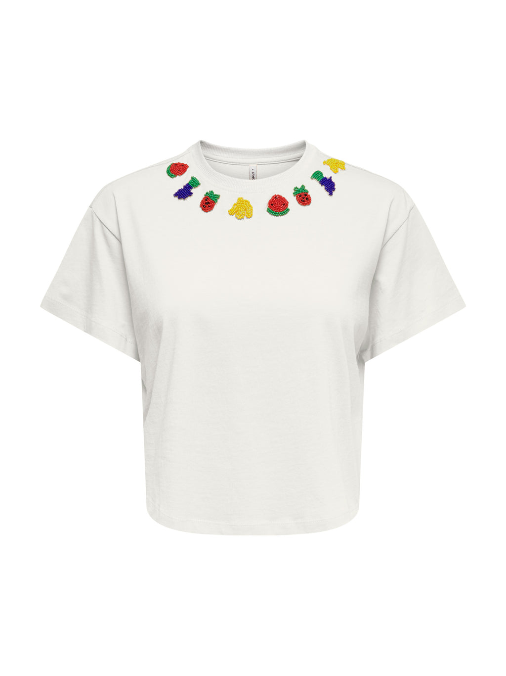 T-shirt Only Bianco nek Bella 15372233 /Neck Cloud Dancer ONLY 