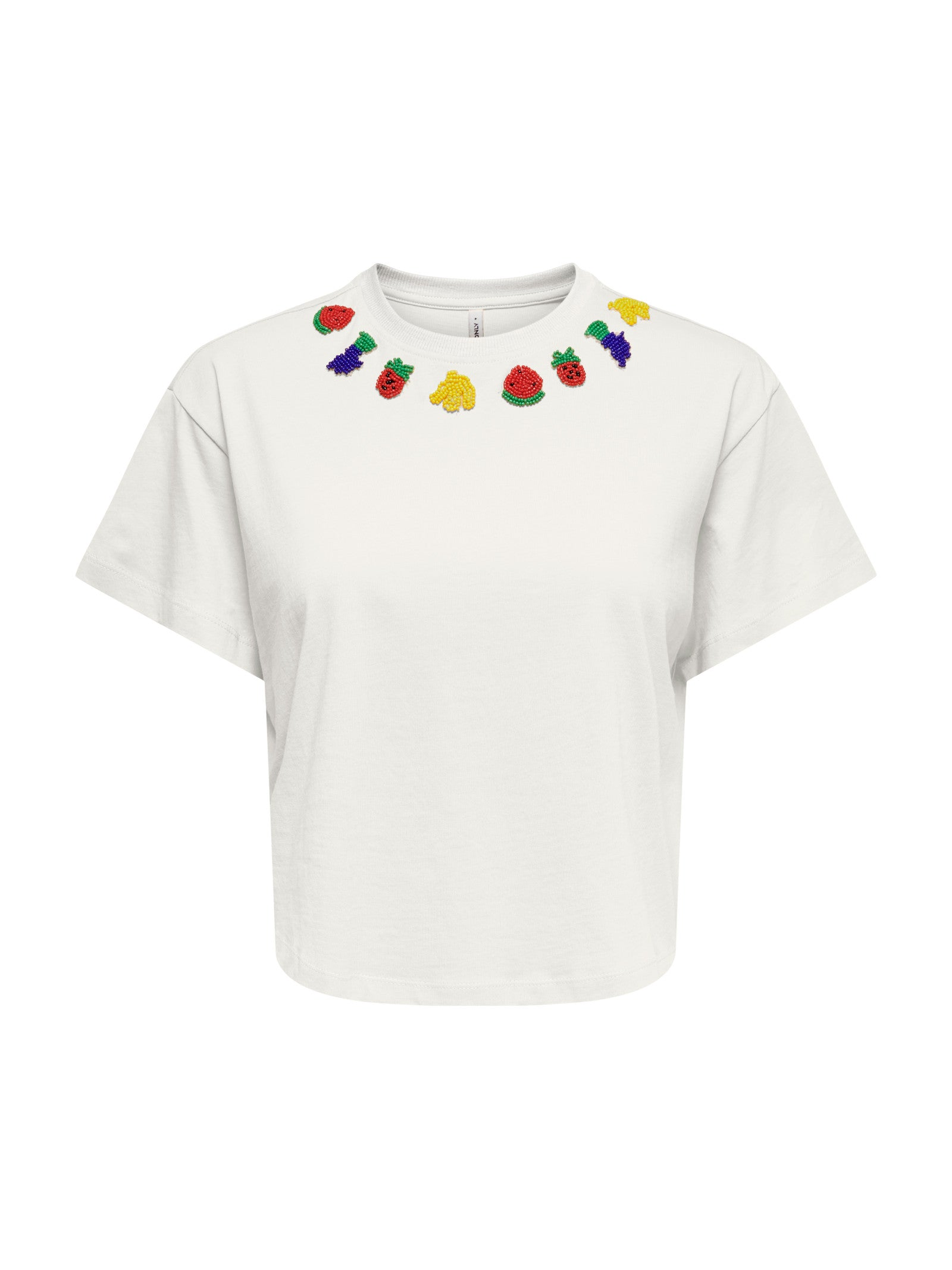T-shirt Only Bianco nek Bella 15372233 /Neck Cloud Dancer ONLY 