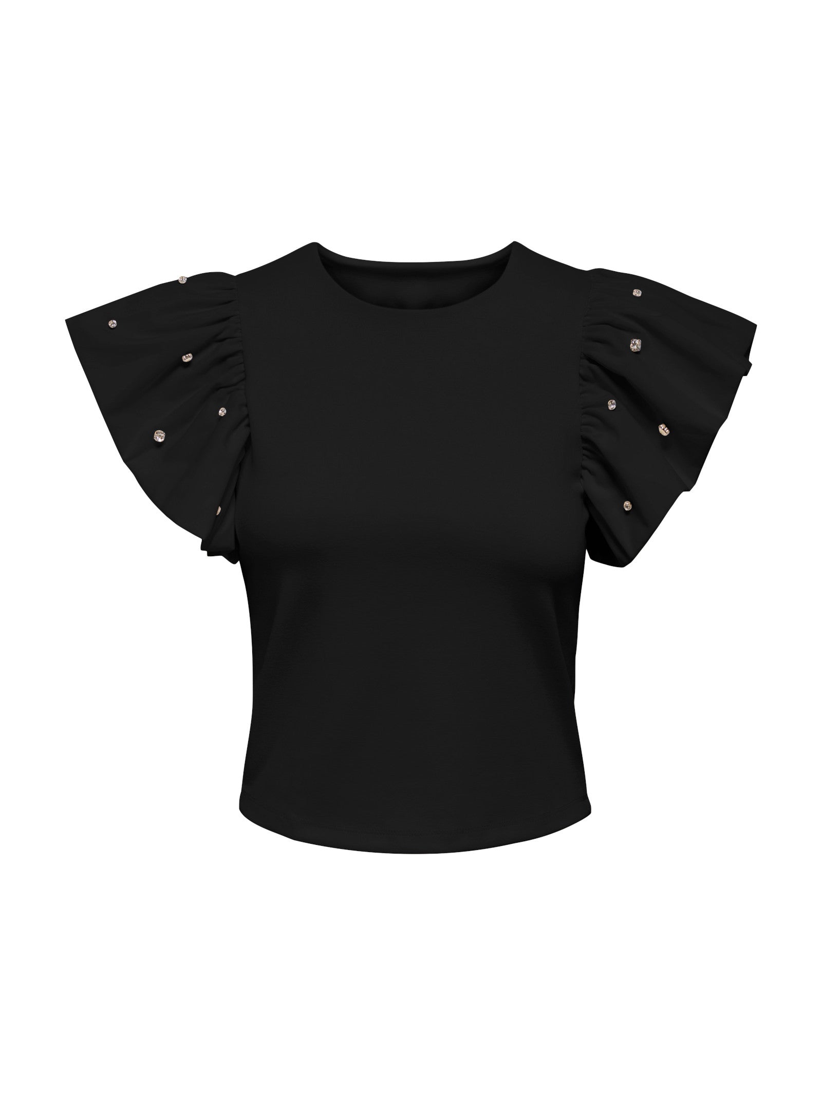 T-shirt Only Nero Macy volant 15372724 /Black ONLY 