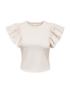 T-shirt Only Bianco Macy volant 15372724 /Cloud Dancer ONLY 