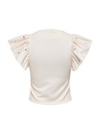 T-shirt Only Bianco Macy volant 15372724 /Cloud Dancer ONLY 