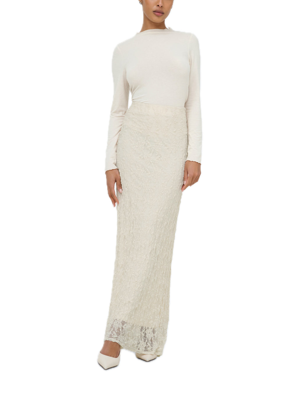 Gonna Only Albina Panna con pizzo 15372797 /Birch ONLY 