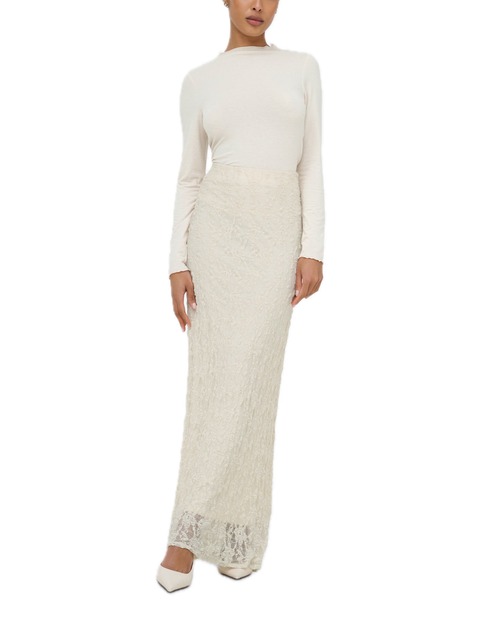 Gonna Only Albina Panna con pizzo 15372797 /Birch ONLY 