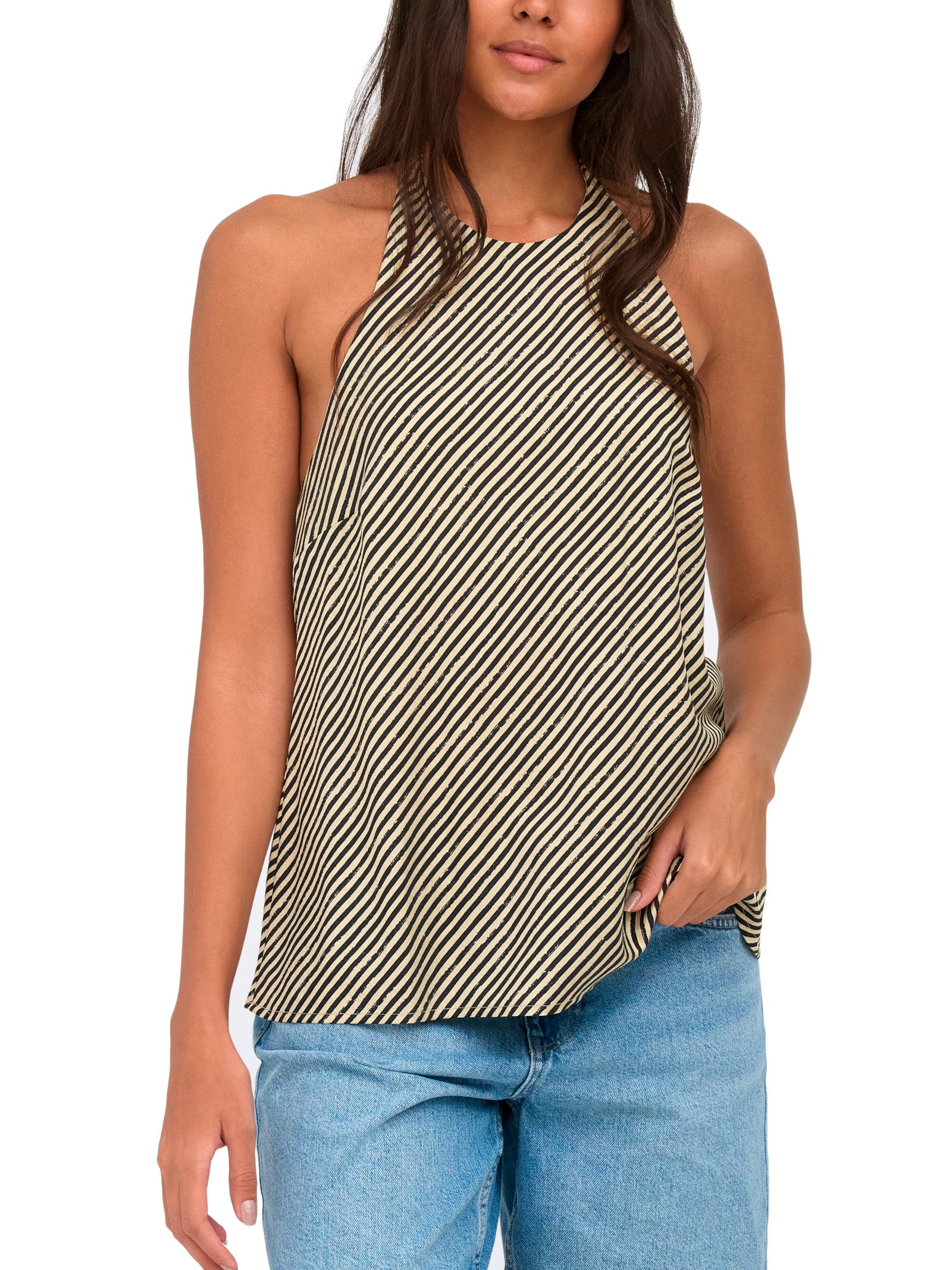 Top Only Nero Beige a righe 15374869 /Black ONLY 