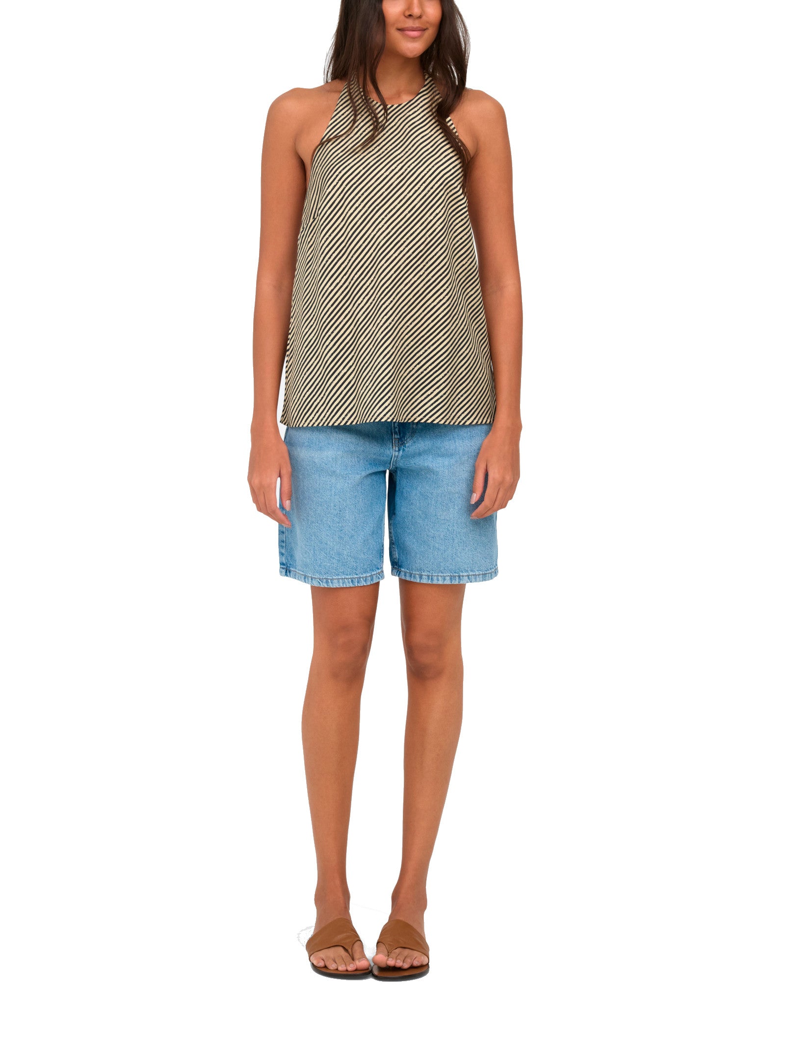 Top Only Nero Beige a righe 15374869 /Black ONLY 