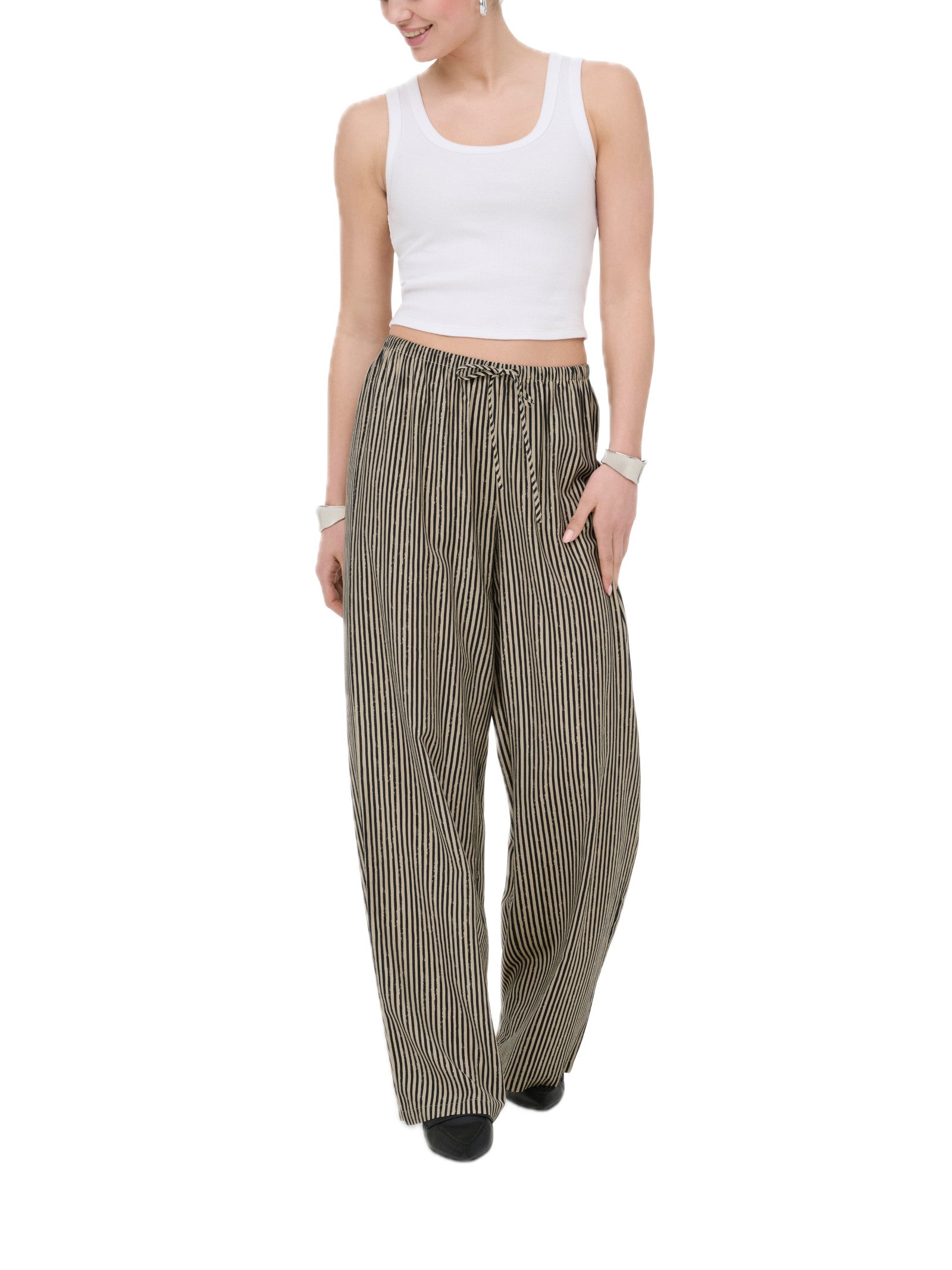 Pantalone Only Beige a palazzo 15374870 /Black ONLY 