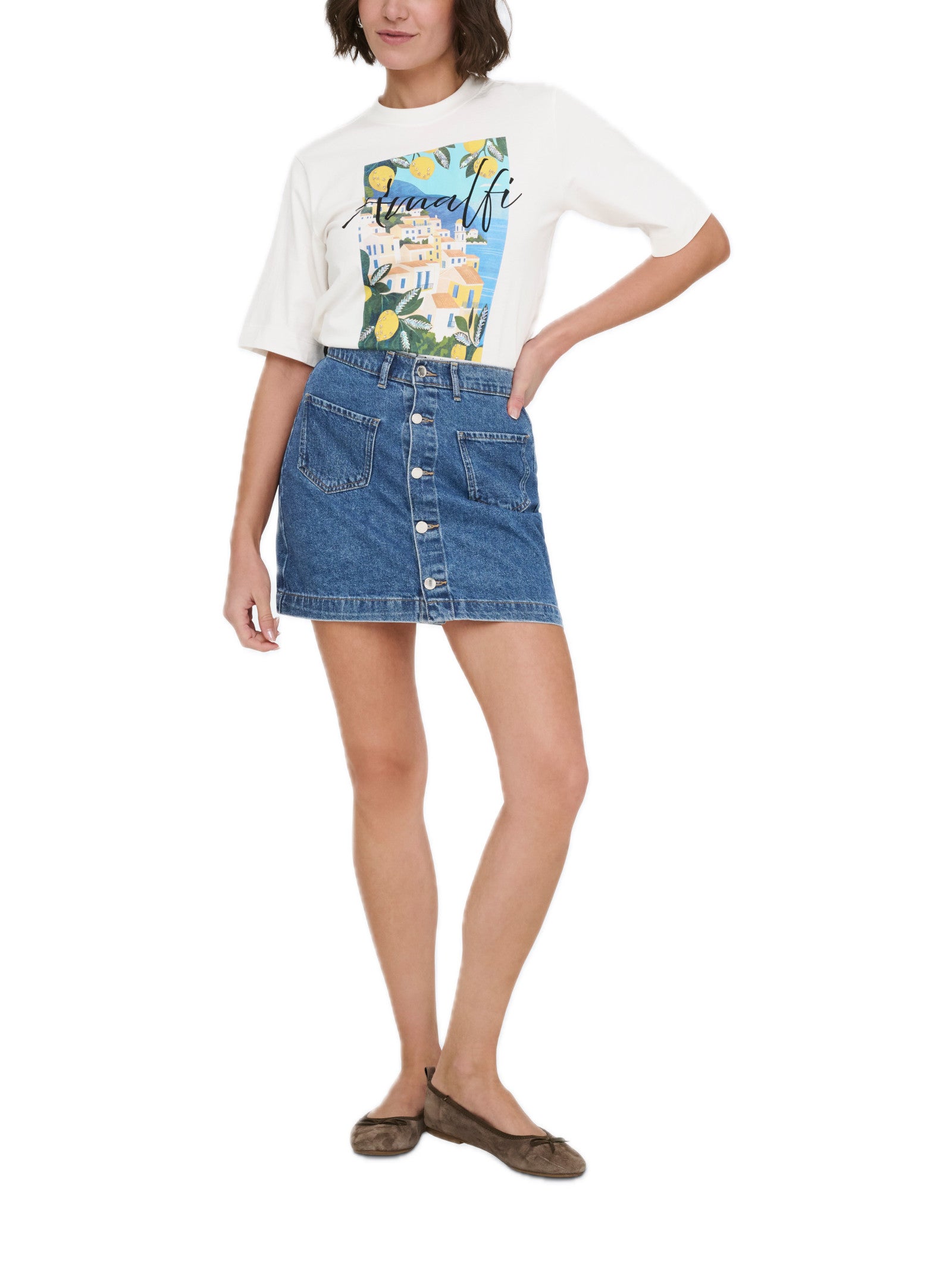 T-shirt Only Bianco Vega amalfi 15375753 /Amalfi Cloud Dancer ONLY 