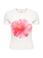 T-shirt Only Bianco rosa Princess fiore 15375782 /Pink Cloud Dancer ONLY 