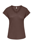 T-shirt Only Marrone Dalila scollo a V 15376094 /Chocolate Martini ONLY 