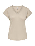 T-shirt Only Beige Dalila scollo a V 15376094 /Humus ONLY 