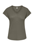 T-shirt Only Verde Dalila scollo a V 15376094 /Smokey Olive ONLY 
