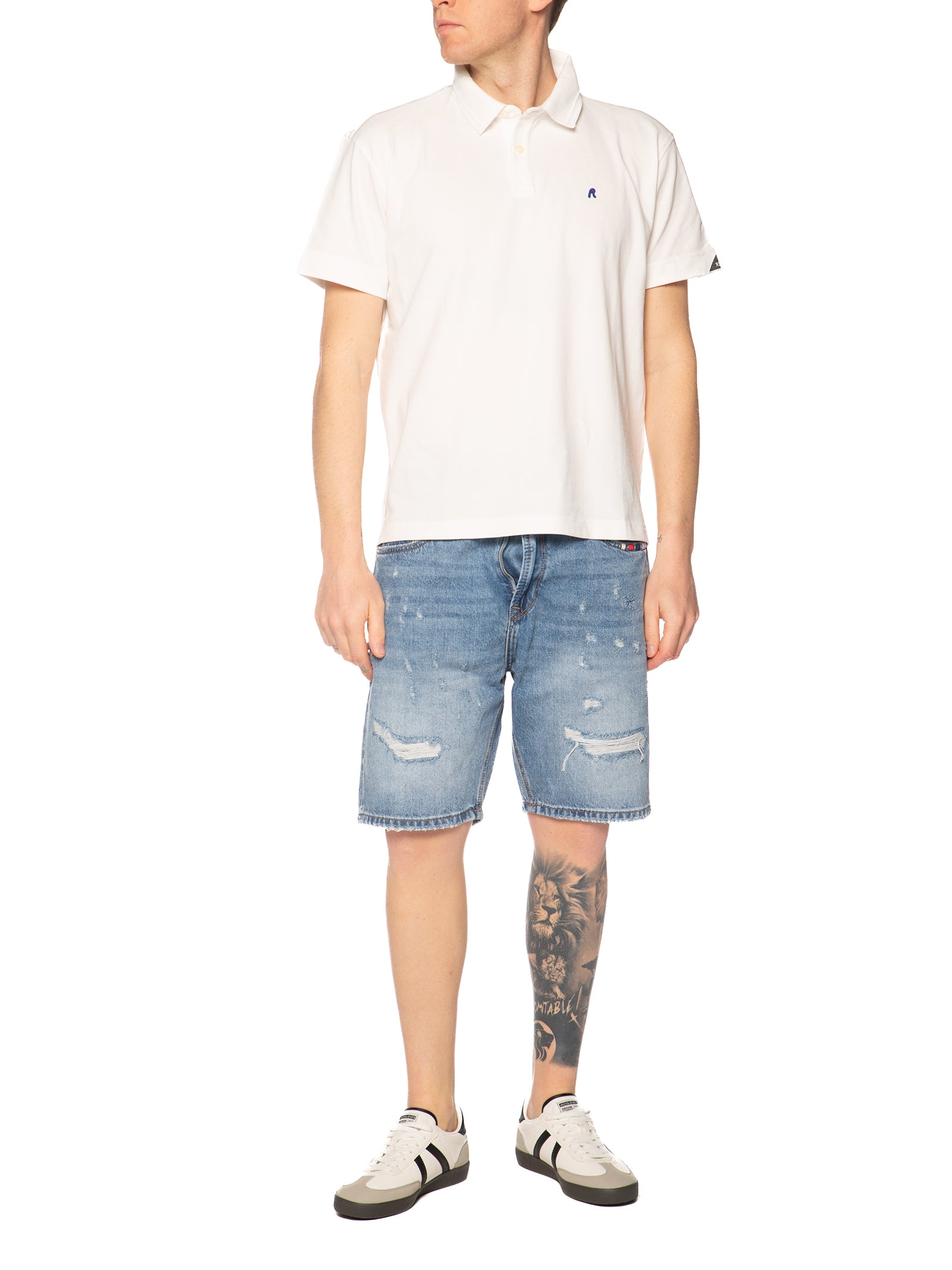 Polo Replay Bianco Logo manica corta M3431 011 REPLAY 