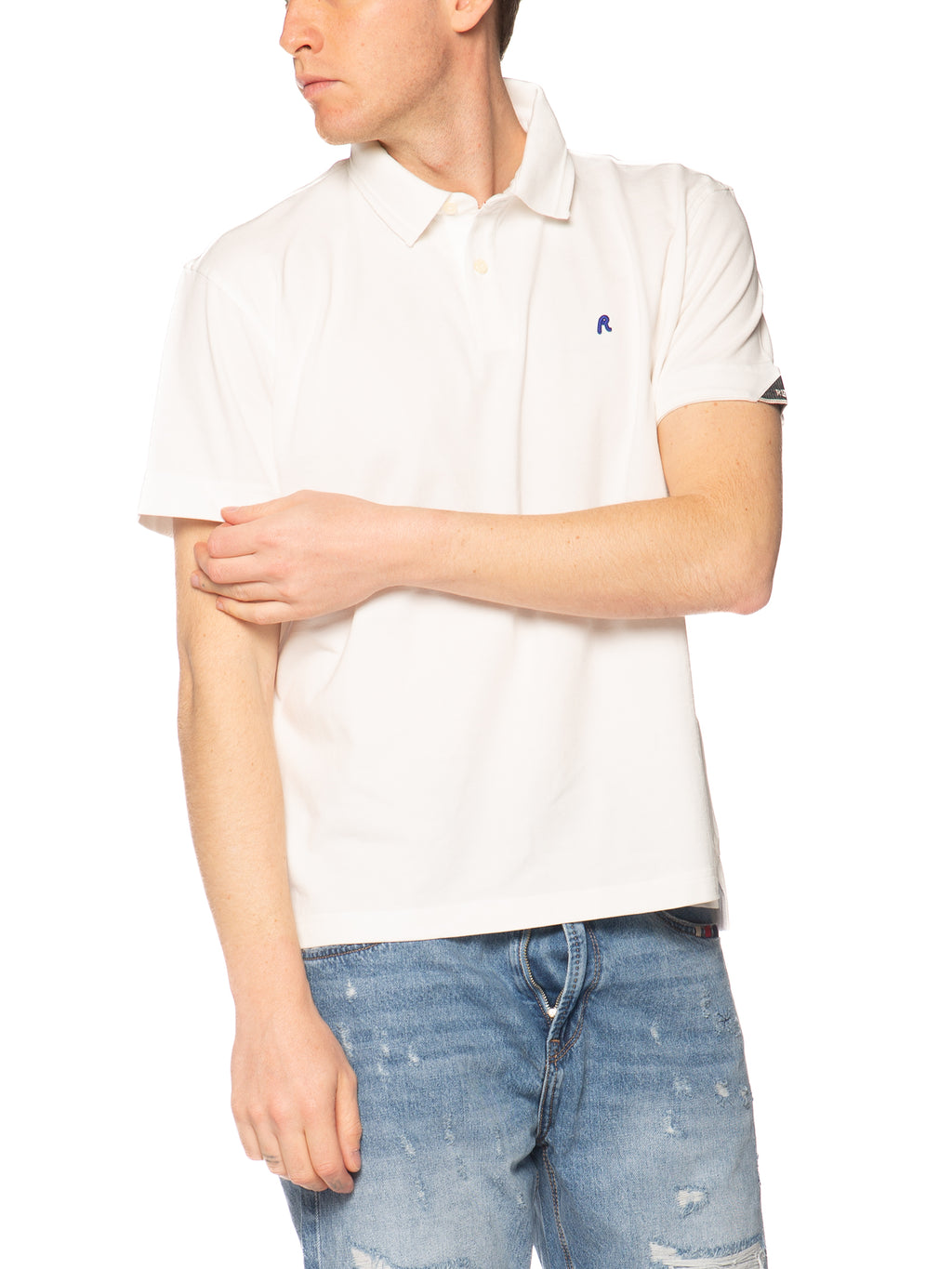 Polo Replay Bianco Logo manica corta M3431 011 REPLAY 