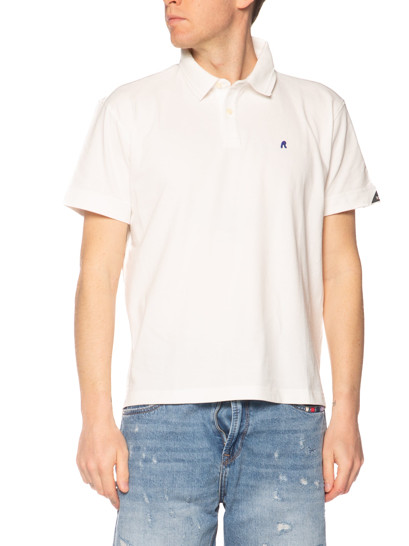 Polo Replay Bianco Logo manica corta M3431 011 REPLAY 