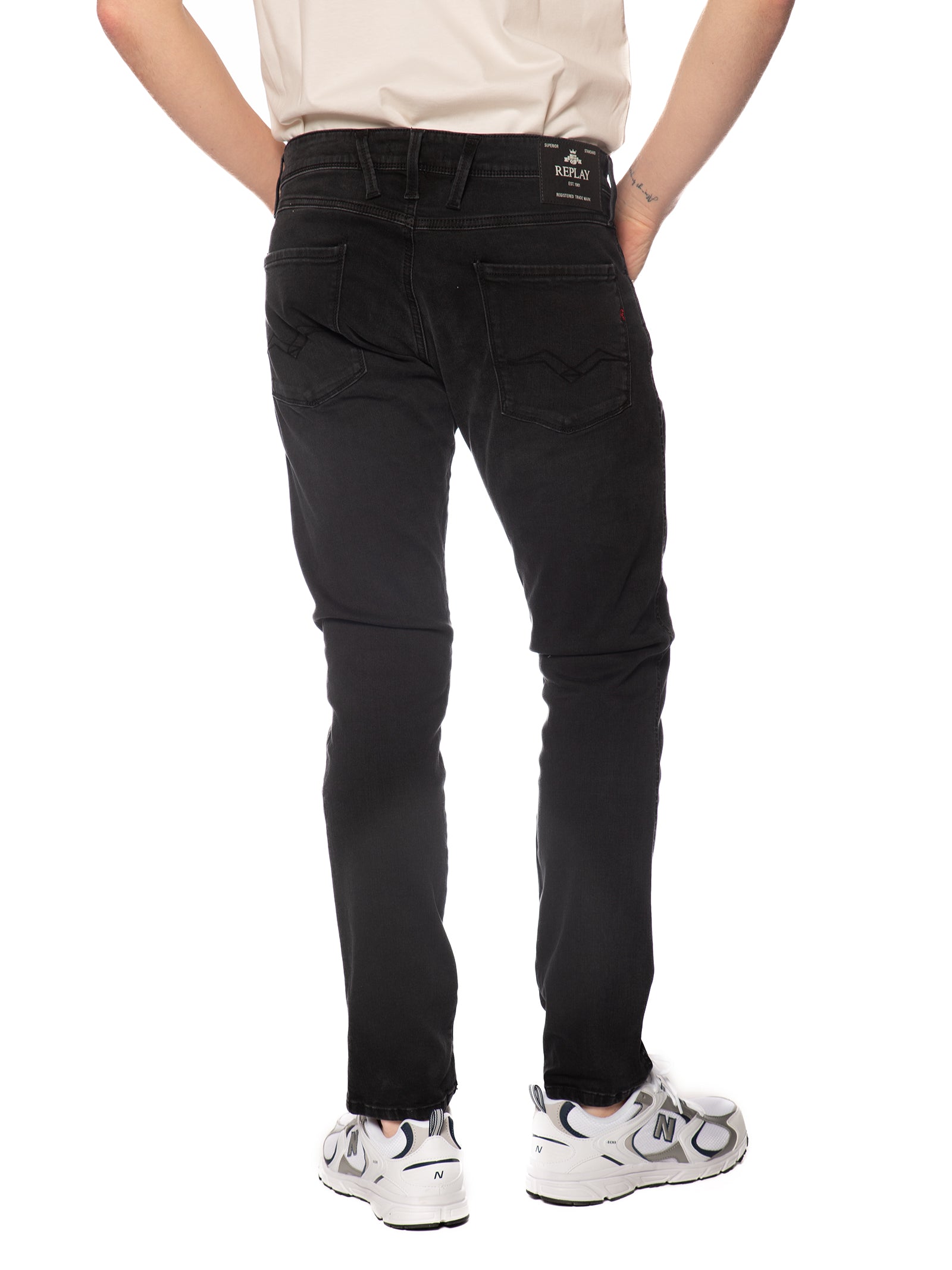 Jeans Replay Willbi Slim Nero M914 103C36097 REPLAY 
