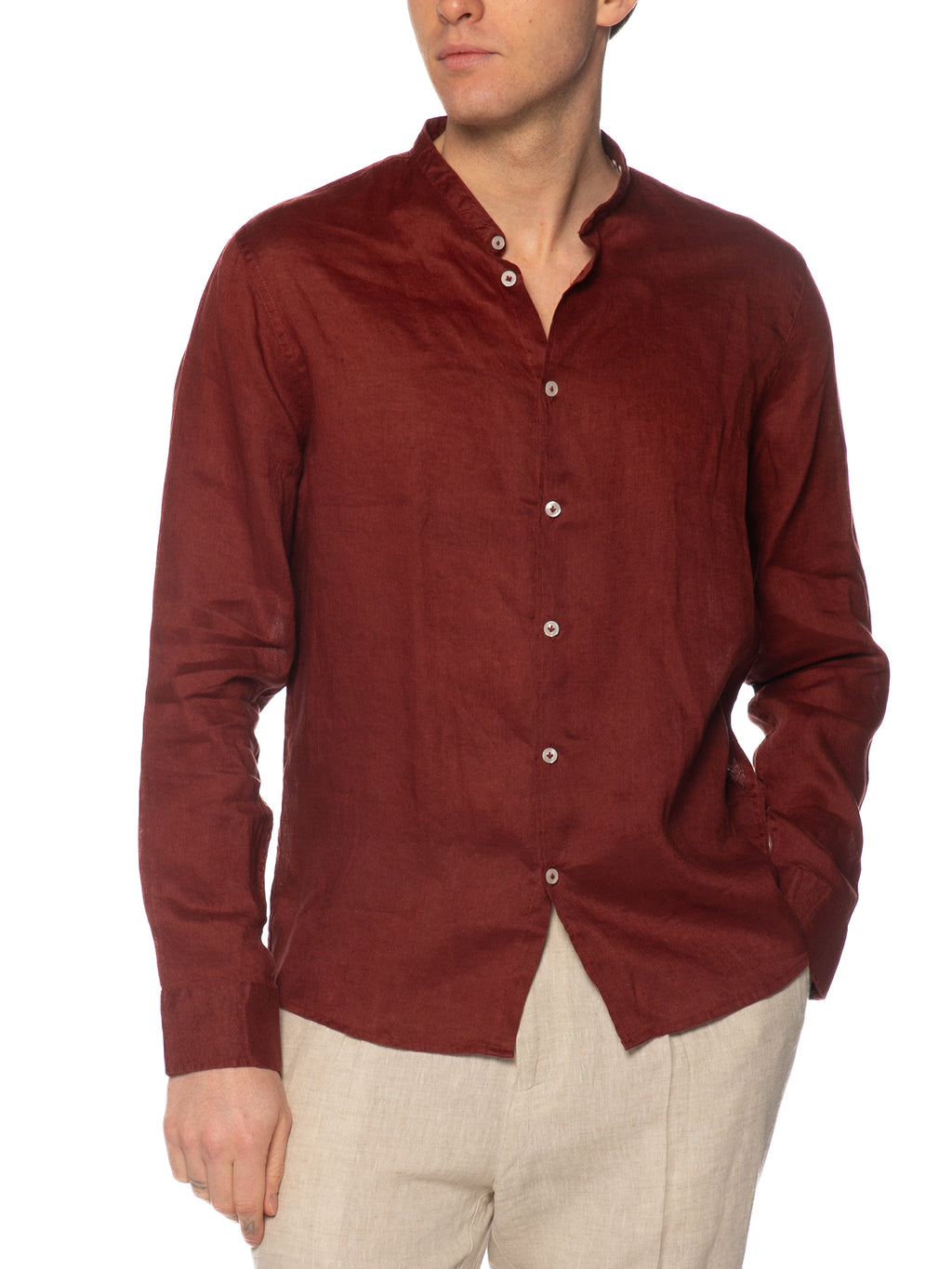 Camicia Seinse Terracotta coreana in lino CE1082 TERRACOTTA SEINSE 