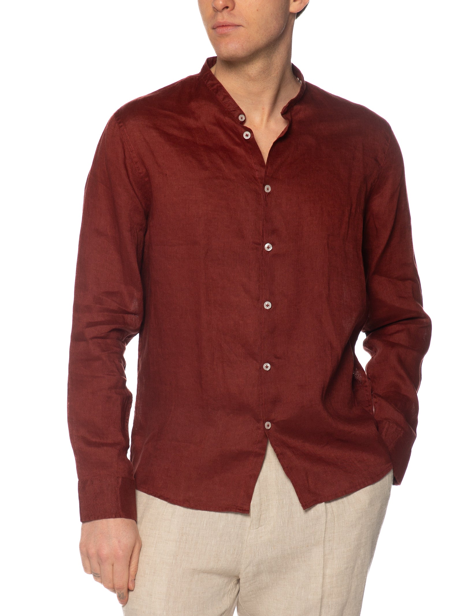 Camicia Seinse Terracotta coreana in lino CE1082 TERRACOTTA SEINSE 