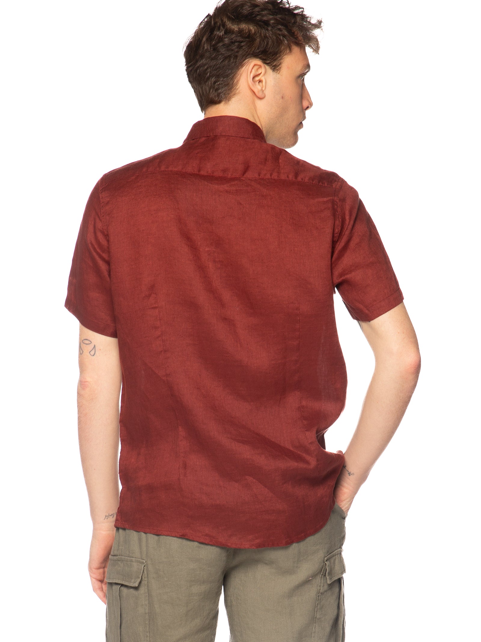 Camicia Seinse Terracotta in lino CE1083 TERRACOTTA SEINSE 