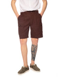 Bermuda Seinse Moka cargo in lino con elastico dietro PB1525 MOKA SEINSE 