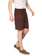 Bermuda Seinse Moka cargo in lino con elastico dietro PB1525 MOKA SEINSE 