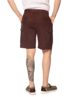 Bermuda Seinse Moka cargo in lino con elastico dietro PB1525 MOKA SEINSE 