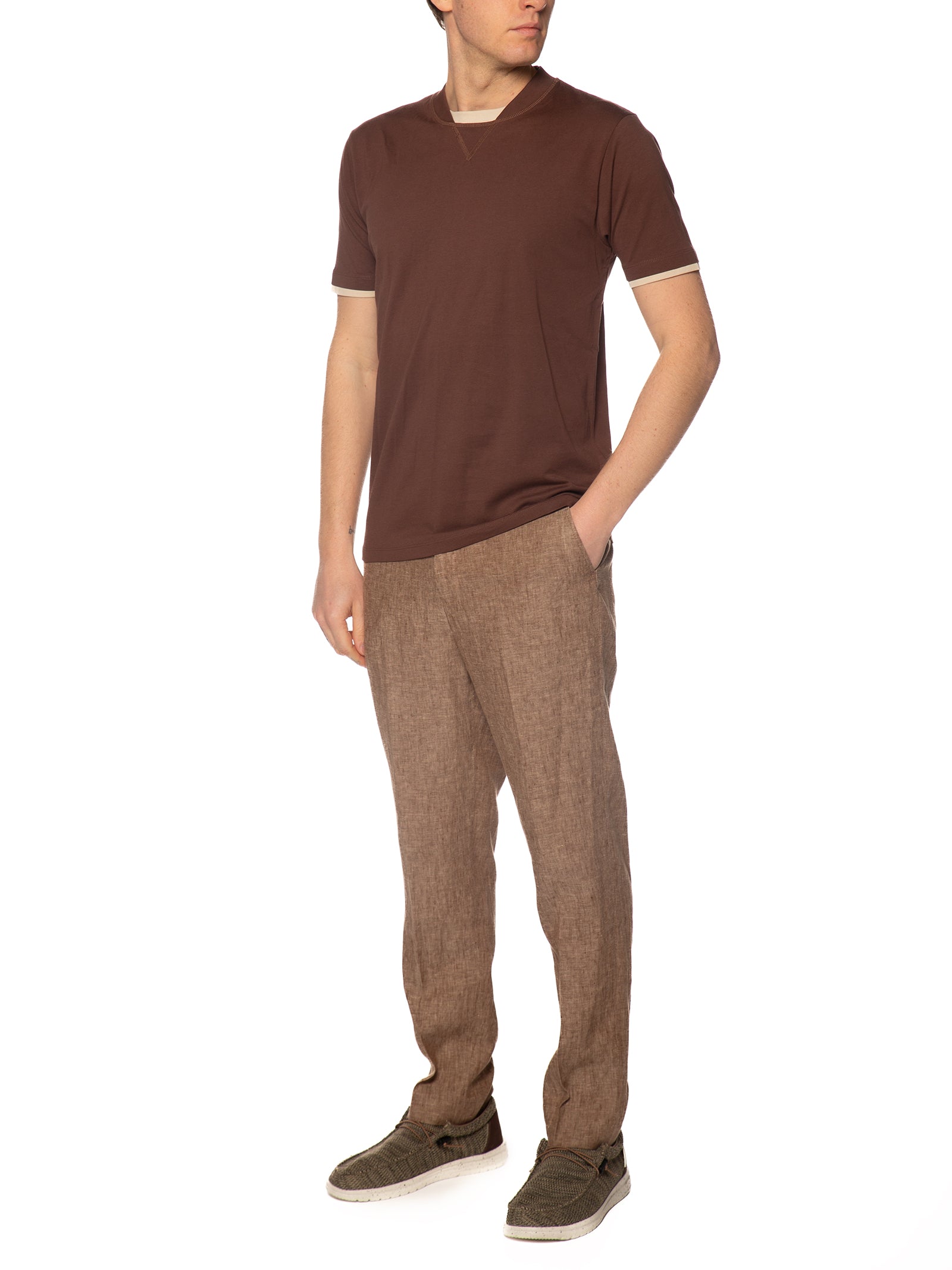 T-shirt Seinse Marrone doppio collo TE3217 MARRONE SEINSE 