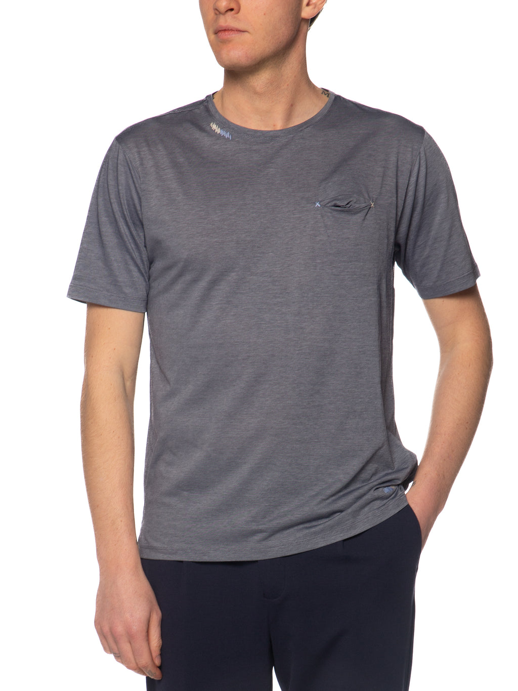 T-shirt Seinse Blu con taschino TE3322 BLU SEINSE 