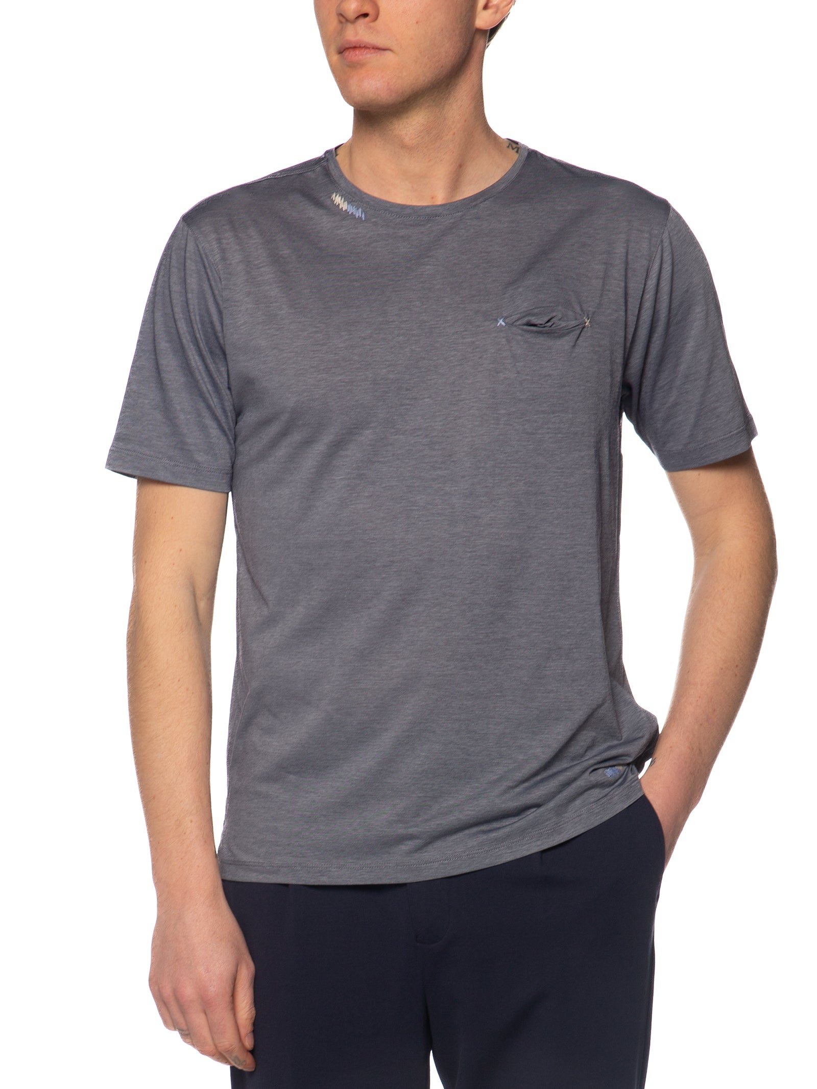 T-shirt Seinse Blu con taschino TE3322 BLU SEINSE 