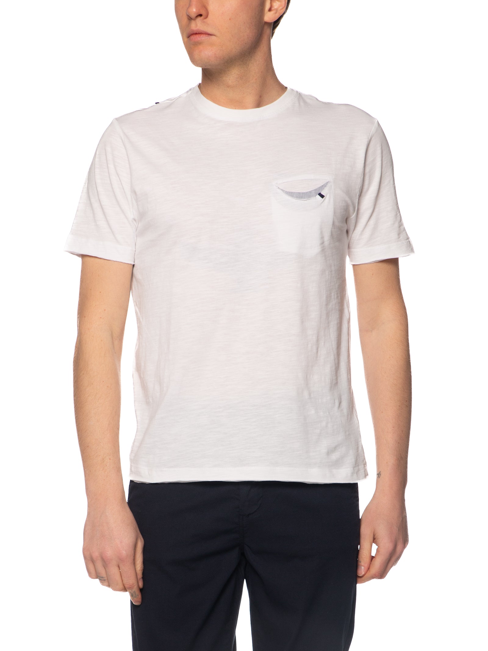 T-shirt Seinse Bianco con taschino fiammata TE3323 BIANCO SEINSE 