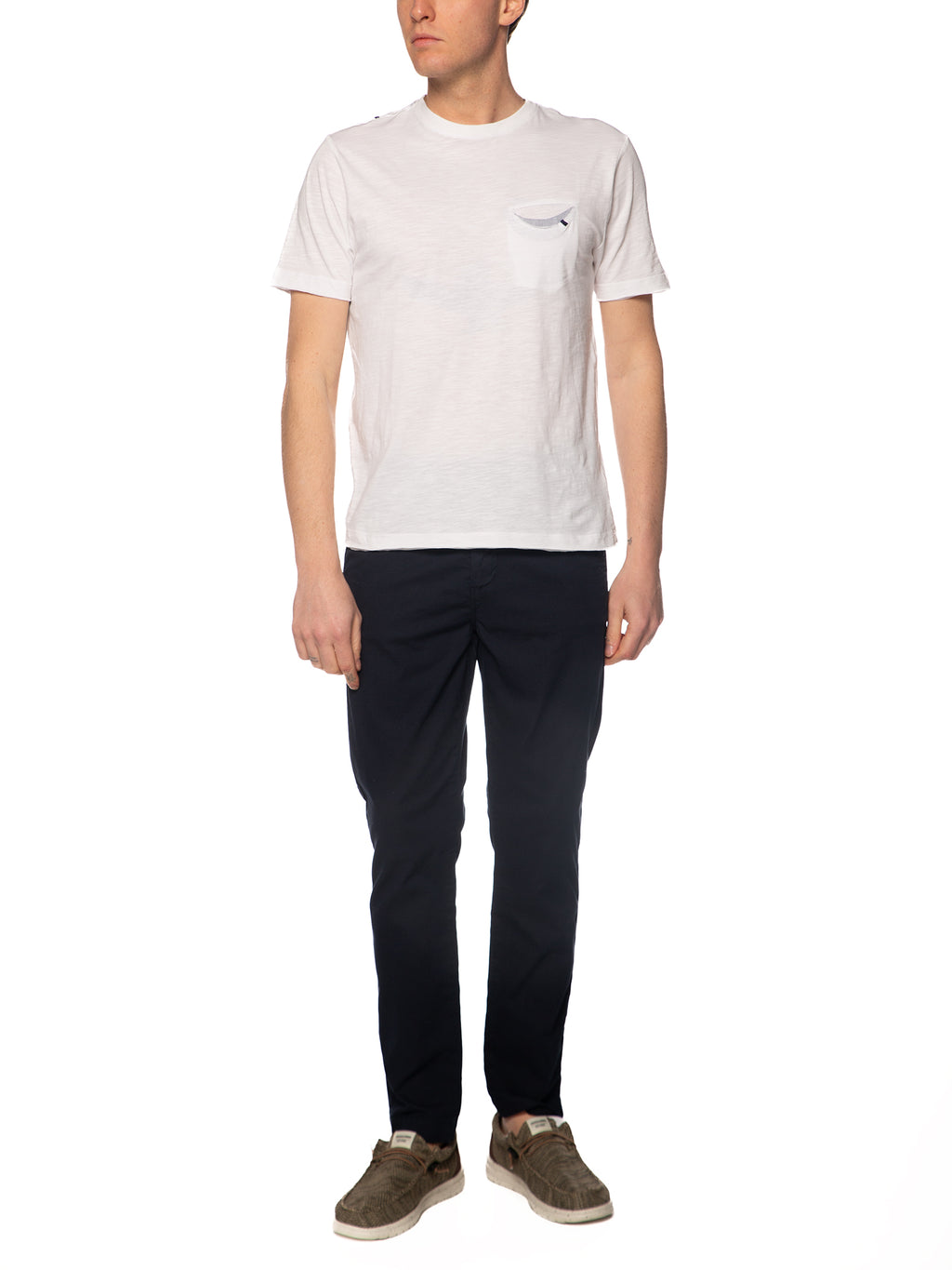 T-shirt Seinse Bianco con taschino fiammata TE3323 BIANCO SEINSE 
