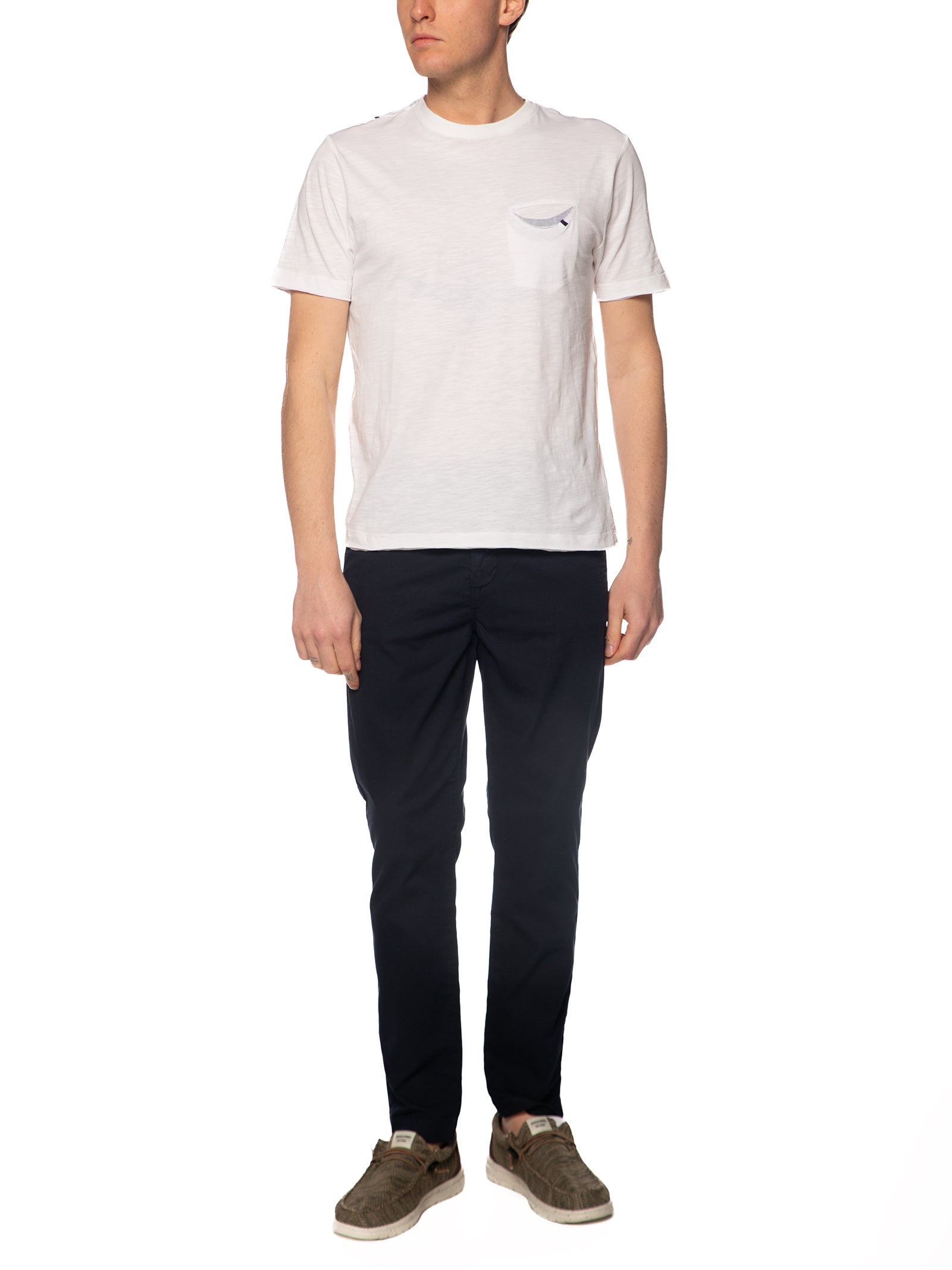 T-shirt Seinse Bianco con taschino fiammata TE3323 BIANCO SEINSE 