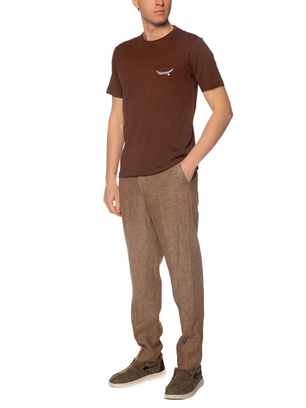 T-shirt Seinse Moka con taschino fiammata TE3323 MOKA SEINSE 