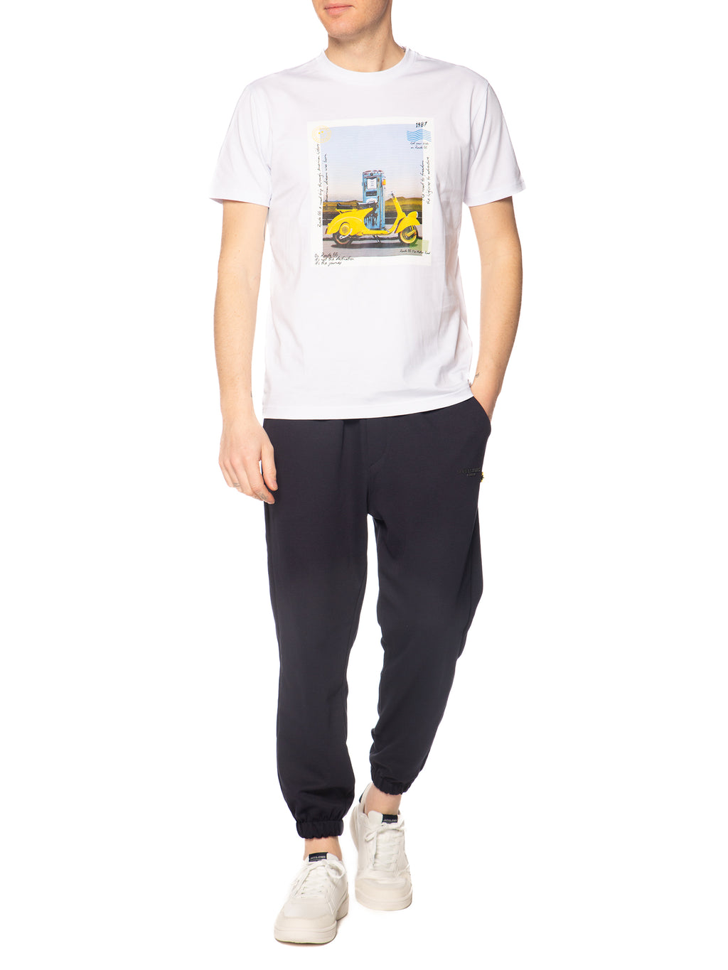 T-shirt Superculture Bianco stampa vespa A1801 BIANCO SUPERCULTURE 