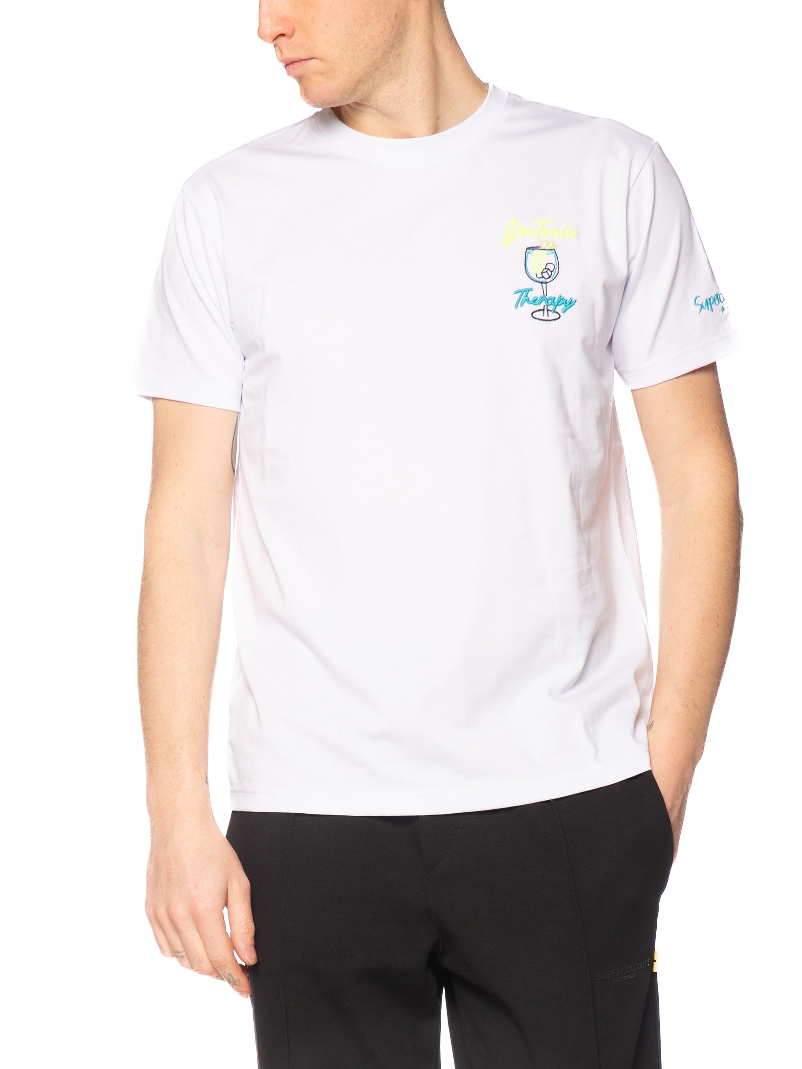 T-shirt Superculture Bianco gin tonic therapy A1839 BIANCO SUPERCULTURE 