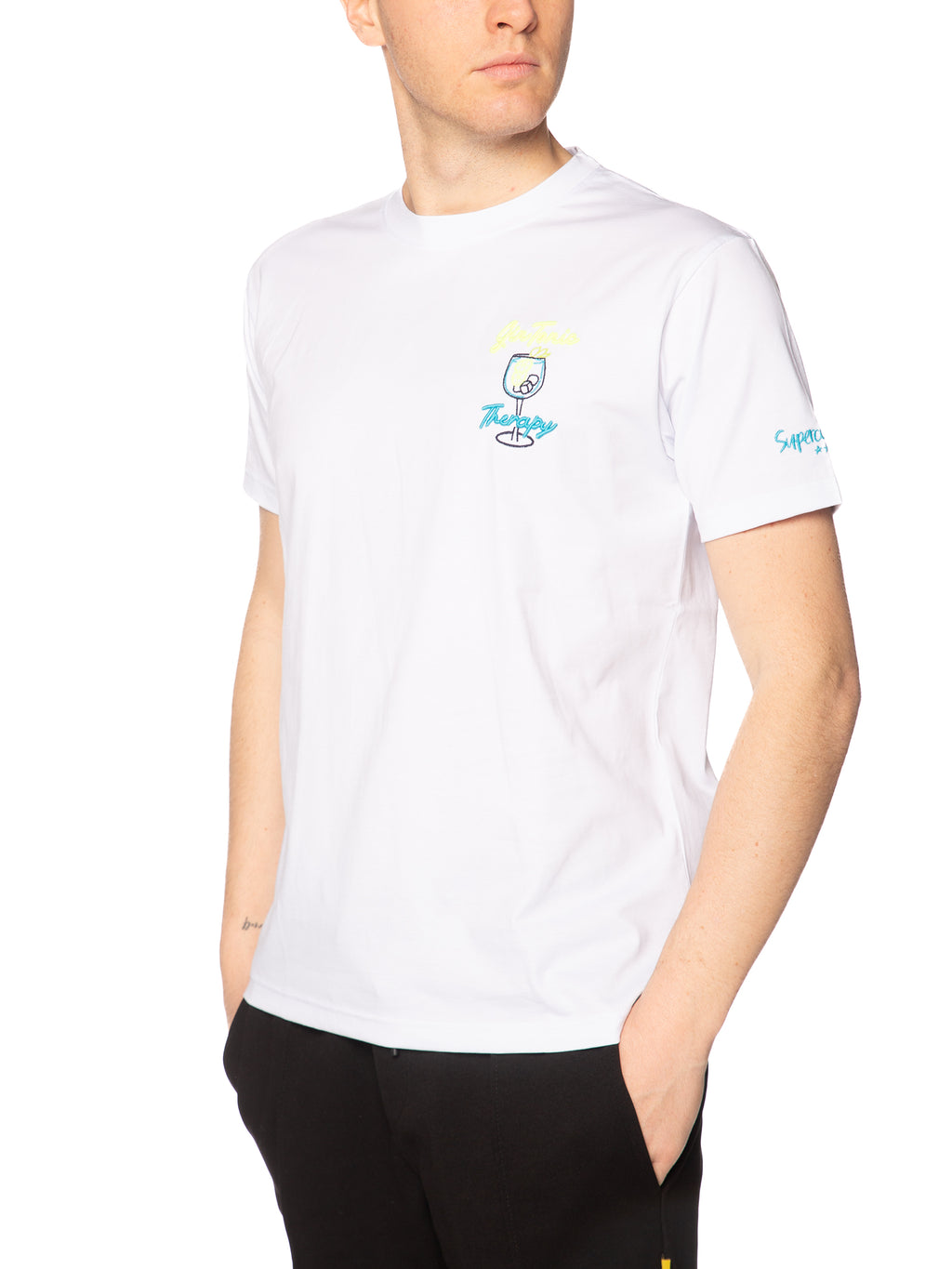 T-shirt Superculture Bianco gin tonic therapy A1839 BIANCO SUPERCULTURE 